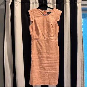 J. CREW • Resume Peach Linen Midi Dress